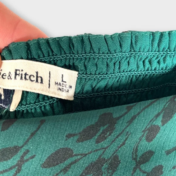 Abercrombie & Fitch Emerson Chiffon Dress LARGE Midi Green Fairycore Whimsigoth - Picture 10 of 11